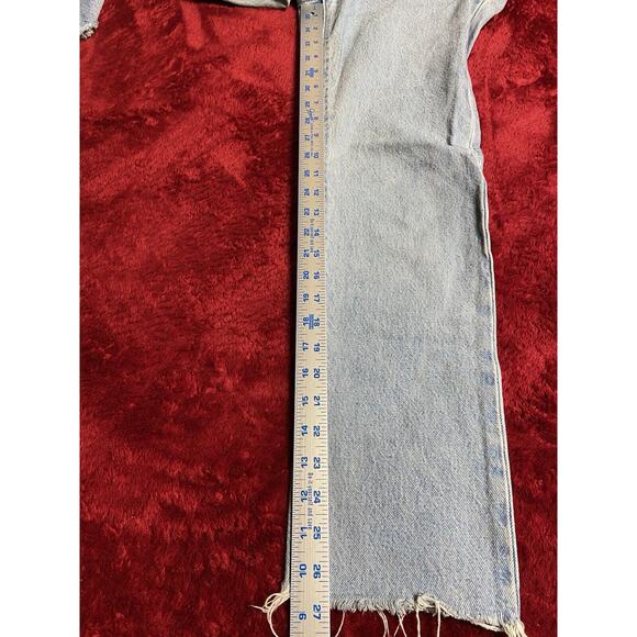 LEVI’S Premium Wedgie Straight Womens Size 25 Distressed Cut Off Ankle Y2K Drift - Picture 13 of 14